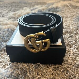 Othr Black Belt with Gold Buckle